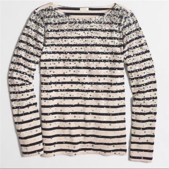 J. Crew Factory Tops - JCrew Factory sequined Breton top ! (Small)